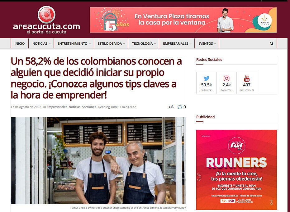 Un 58,2% de los colombianos conocen a alguien que decidi iniciar su propio negocio. Conozca algunos tips claves a la hora de emprender!